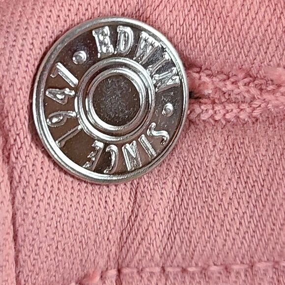 New EDWIN Women's (27) Petal Pink Pixie Mid Rise Skinny Jeans $148 - Picture 8 of 16